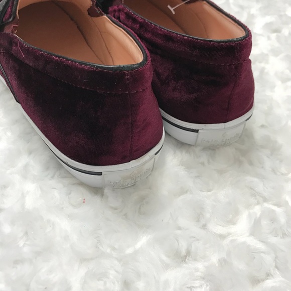 NWOB Kate Spade Velvet Bow Delise Sneaker Flat Red - Picture 8 of 8